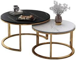Add more light to the dining room or living room with a mirrored coffee table. Amazon Com Yf Mirror Round Coffee Table Set Of 2 Side Table Modern Nesting Tables Tea Table Bedside Table With Metal Stand Home Kitchen