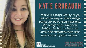 Child Welfare Worker Appreciation Week continues! Our next group of DCS  staff who were nominated to be recognized work within the Smoky Mountain  and Tennessee Valley regions! Each photo has the name