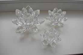 Check spelling or type a new query. Lot Art Swarovski Water Lily Candlesticks Small Medium And Large Crystal