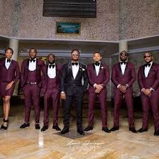 Black And Burgundy Groomsmen Suits A Pretty Lady Was One Of The 39 Groomsmen 39 At A Wedding Which Took Place Recently More Pics After Th Wedding Suits Groom Maroon Wedding Burgundy Wedding