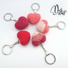 Heart Crochet Keychain Heart Crochet Heart Amigurumi Heart Etsy Small Crochet Gifts Crochet Keychain Crochet Heart