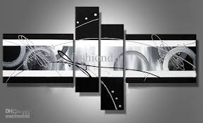 Donnez une dimension intemporelle à votre décoration grâce à cette gamme de tableaux noir et blanc. Acheter Etire Abstrait Peinture A Lhuile Toile Noir Blanc Gris Oeuvre Moderne Decoration Fait Main Bureau A La Maison Hotel Mur Art Decor Free Ship Cadeau De 99 53 Du Fashiondig