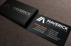 Communicate your greatness with custom business cards businesses in industries from restaurant to real estate can benefit from the power of a simple business card. 111 Bold Business Card Designs Marketing Business Card Design Project For Maverick Web Video Page 3