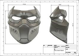 Red Hood Mask 3d Model Stl Files Etsy Red Hood Helmet Concept Mask
