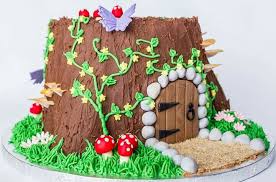 Fairy Garden Tree Stump House Cake Fairy Garden Cake Fairy House Cake Fairy Birthday Cake