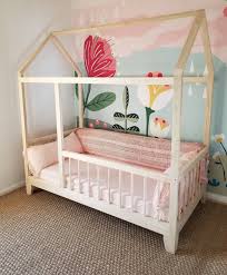 Raised Four Rail Hardwood Montessori Twin Full Toddler House Etsy House Beds For Kids Kids Bed Frames Diy Toddler Bed