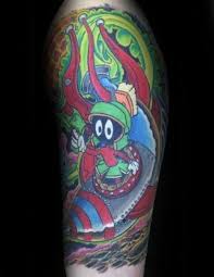 Marvin the martian is an extraterrestrial character from warner bros.' looney tunes and merrie melodies cartoons. 40 Marvin The Martian Tattoo Designs For Men Cartoon Ink Ideas Planet Tattoos Tattoos Cartoon Character Tattoos