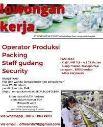 Lowongan kerja pt suryaraya rubberindo industries (pt sri) apabila rekan pencaker sesuai persyaratan dan sanggup mengisi lowongan kerja pt sepatu mas idaman sebagai mekanik, silahkan kirim cv lamaran kerja via email ke alamat berikut: Lowongan Kerja 2020 Home Facebook