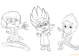 The ninjalino launches the sticky splat from the splat monster. Romeo Luna Girl And Night Ninja Coloring Pages Pj Masks Coloring Pages Coloring Pages For Kids And Adults