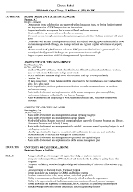 Name in location is interviewing candidates for operations manager positions. Assistant Facilities Manager Resume Samples Velvet Jobs