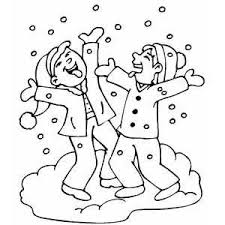 Black And White Picture Of Children Playing Children Playing In Snow Coloring Page Coloring Pages Winter Coloring Pages Snowman Coloring Pages