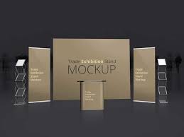 Trade Exhibition Stand Mockup On Vectogravic Design Trade Exhibition Exhibition Stand Free Mockup