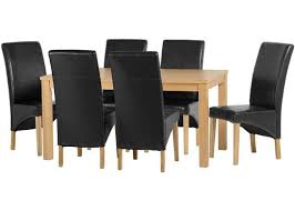 This dining set is elegant looking but the chairs are horrible to assemble. Belgravia Oak Dining Set Table And 6 Black Dining Chairs Lodge Furniture Uk