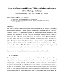 Keduanegara mengenal hukum islam dan hukum adat. Pdf Access To Information And Rights Of Withdrawal In Internet Contracts In Iran The Legal Challenges Parviz Bagheri Academia Edu