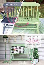 How To Paint Outdoor Furniture Fast Painted Outdoor Furniture Outdoor Furniture Makeover Painting Outdoor Wood Furniture