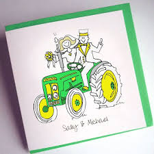 Personalised Wedding Invitations Bespoke Wedding Stationery Greetings Cards Cool Wedding Stationery Tractor Wedding Folded Wedding Invitation Wedding Stationery