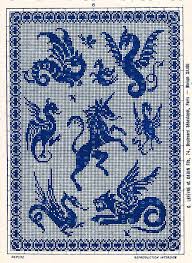 Learn how to cross stitch in no time with this fantastic collection of free patterns. Unicorns Dragons Antique French Cross Stitch Sajou Chart Etsy French Cross Stitch Cross Stitch Cross Stitch Patterns
