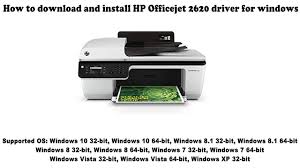 È compatibile con i seguenti sistemi operativi: How To Download And Install Hp Officejet 2620 Driver Windows 10 8 1 8 7 Vista Xp Youtube