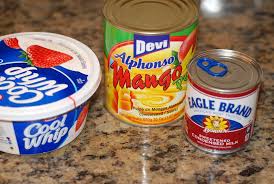 Mix eagle brand milk, beaten. No Machine Mango Ice Cream Yummy O Yummy