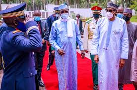 Pic.twitter.com/jzpn1zms38— reuters africa (@reutersafrica) april 20, 2021. Photos Buhari Receives Marshal Of Chad Idriss Deby Itno President Of Chad Herald Nigeria
