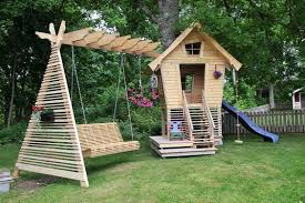 Csas Der Modernen Kinderspiele Fur Kinder Mit Holz In Schatten Rein Und Spiele Garden Decorat Spielhaus Garten Kinderspielplatz Garten Kinderspielzeug Garten