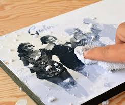 Photo transfer to wood using gel medium and mod podge. How To Transfer Photos To Wood Mod Podge Rocks