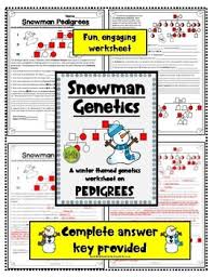If clear, he has normal blood clotting. Winter Pedigree Worksheet Snowman Genetics By Schilly Science Tpt