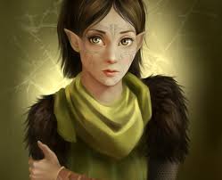 Dragon Age II Elf: Green-Eyed Tattooed Warrior HD Wallpaper