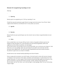 › over van de velde. Notulen Oc Vergadering Maandag 11 Mei Afwezig