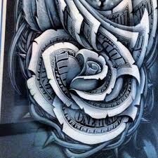Dollar Rose Realistische Rose Tattoo Gangster Tattoos Rose Tattoo Armel