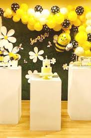Bee themed classroom decorations for a buzzing atmosphere. Bumble Bee Birthday Party Ideas Photo 1 Of 10 Bee Birthday Party Bumble Bee Birthday Bee Birthday