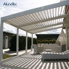 Louvered Roof Pergola Shelter When Rains Shade From The Hot Sun Stars And Winter Warmth When You Want Rustic Pergola Backyard Pergola Pergola