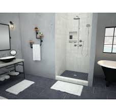 Tile Redi 4242c Pvc Polished Chrome Redi Base 42 X 42 Square Shower Base With Single Threshold And Center Drain In 2020 Recessed Shower Shelf Shower Shelves Shower Base