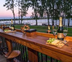 With that in mind, the railing you choose defines the look and style of your deck. Bar Extends Length Of Deck With Pull Out Seating River View Http Www Paradiserestored Com Portfolio Item Fro Patio Deck Designs Decks Backyard Deck Seating