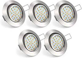 Eine einbauleuchte kommt selten allein: Uchrolls 5er Set Flach Led Einbaustrahler Schwenkbar 4w 450lm Warmweiss Nur 22mm Einbautiefe Drehbar Matte Nickel Led Einbauspot Led Deckenstrahler Deckeneinbaustrahler Deckenspot Amazon De Beleuchtung