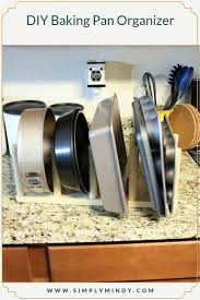Diy Baking Pan Organizer Video Tutorial Simply Mindy Baking Pans Organization Pan Organization Baking Sheets Organization