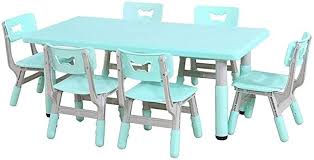 5% coupon applied at checkout save 5% with coupon. Jn Children S Study Desk Kids Table And 6 Chairs Childrens Adjustable Height Plastic Table B Kids Table And Chairs Table And Chair Sets Study Table And Chair