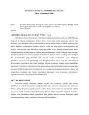 Contoh tugas review jurnal internasional ini saya ambil dari tugas kuliah saya pada kelas resiko misalnya, 10 jurnal internasional dan 10 jurnal nasional. Review Jurnal Manajemen Keuangan Docx Review Jurnal Manajemen Keuangan Oleh Muhammad Rido Judul Kualitas Manajemen Keuangan Usaha Mikro Kecil Course Hero