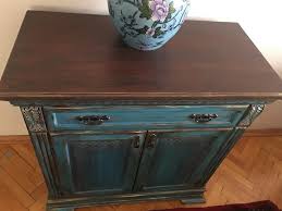 Ahsap Mavi Eskitme Konsol Konsol Dolaplar Ev Duzenleme