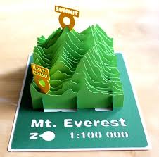3d Paper Model Of Mt Everest Paper Models 3d Paper Card Making Birthday
