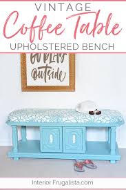It perfect for pairing with a sofa or loveseat. Chunky 70s Coffee Table Repurposed Into An Upholstered Bench Interior Frugalista
