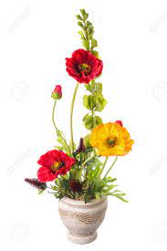 Artificial poppy flower for you. Floral Arrangement From Artificial Poppy Flowers In Old Ceramic Stock Photo Picture And Royalty Free Image Image 112472159