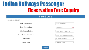 How To Check Indian Railways Passenger Reservation Fare Enquiry In 2020 Indian Railways Passenger Train Fares