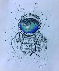 Astronaut With Constellations Africa Space Astronaut Drawing Space Art Sharpie Drawings