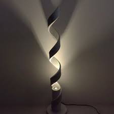 The Unique Torsion Floor Lamp Is Handcrafted From Concrete Sprayed Concrete Fiber Reinforced Outer Smooth In Floor Lamp Design Cool Floor Lamps Lamp Design