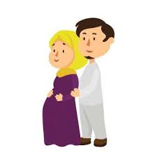 Young Pregnant Mother Muslim Couple Character Character Clipart Logo Isolated Png And Vector With Transparent Background For Free Download Kartun Gambar Hamil Produk Bayi