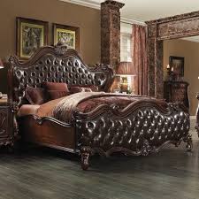 Astoria Grand Welton Upholstered Standard Bed Colour Dark Brown Pu Cherry Oak Size King Upholstered Panel Bed Leather Bed Bedroom Set