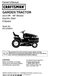 The drive belt transfers power from the engine pulley to the rear differential to engage the. Craftsman 917 275013 Owner S Manual Pdf Download Manualslib