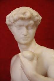 Décoration Intérieur Classique Statue Italienne Michel-Ange Sculpture  Marbre 35cm