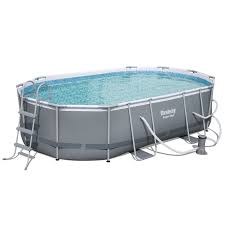 Bestway 4 88m X 3 05m X 1 07m Power Steel Oval Pool Set With 800gal Cartridge Filter 56450 Oval Pool Swimming Pools Oval Above Ground Pools